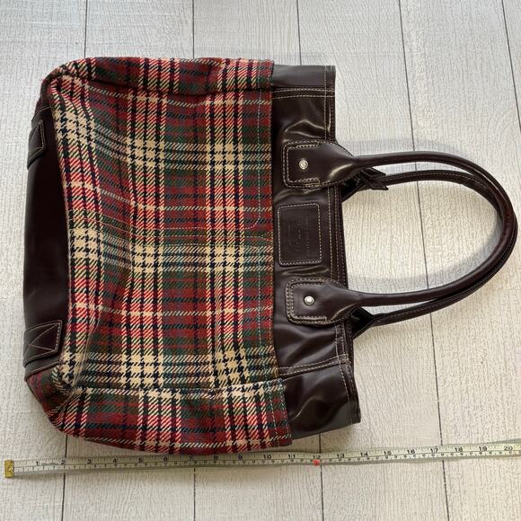 Tommy Hilfiger American Classic Brown Purse Multicolor Plaid - Picture 11 of 12